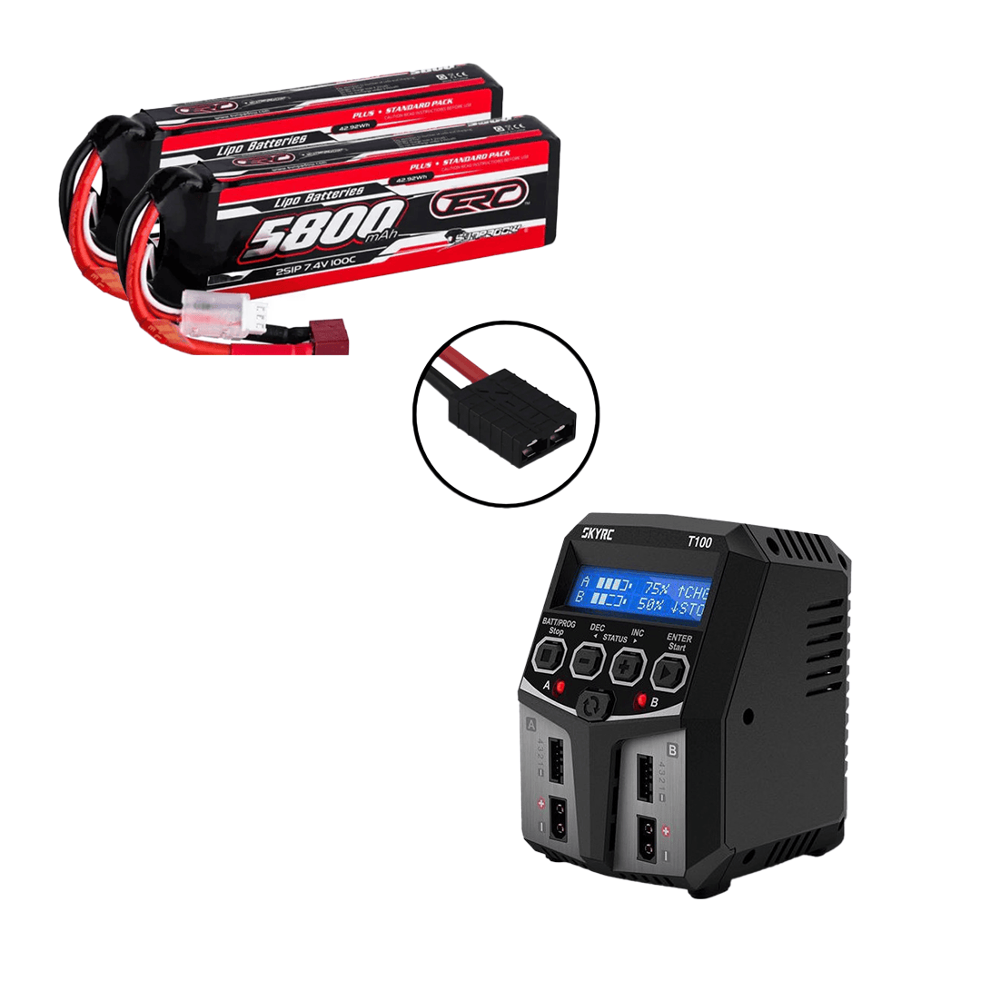 ERC Plus 2x 2S LiPo / SkyRC T100 Şarj Aleti - Hobi Paketi