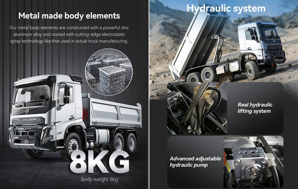 1/14 Volvo FMX Metal RC Kamyon - Hidrolikli