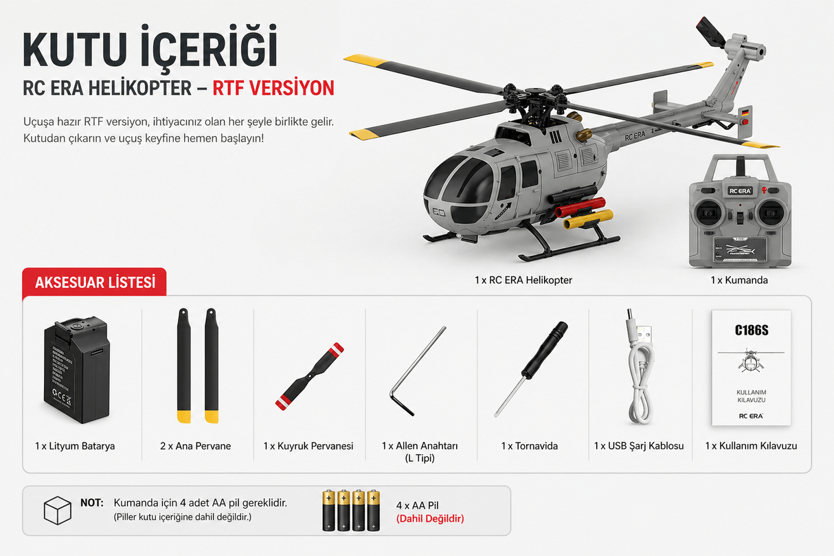 RC ERA C186S Brushless BO105 - RTF RC Helikopter
