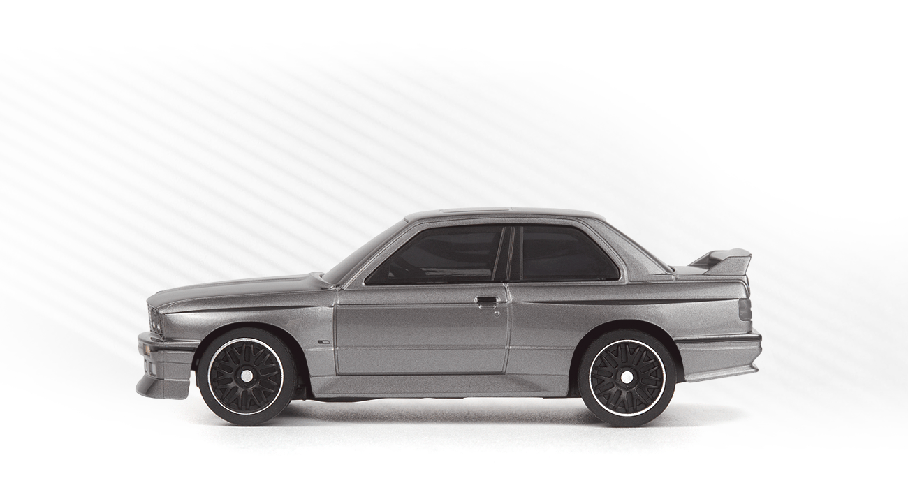 HPI nano-TTR BMW M3 Ravaglia Nogaro Gümüş 1/64 RC araba - yan profil