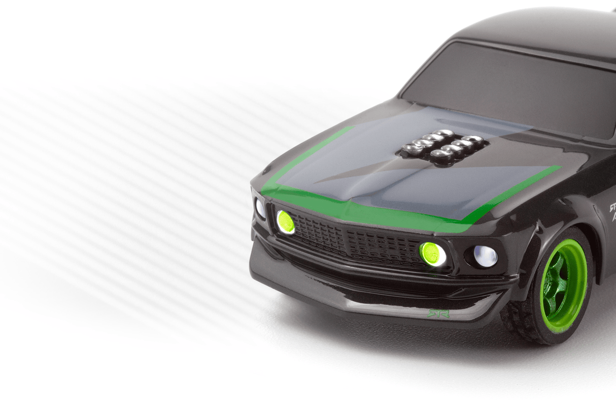 HPI nano-TTR 1969 Ford Mustang RTR-X Vaughn Gittin Jr. Livery 1/64 RC araba - ön
