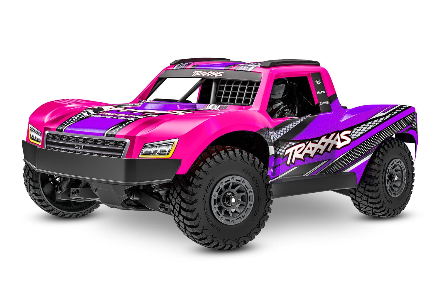 [Dış] Traxxas Mini Slash - pembe kasa 3/4 ön sol stüdyo görünümü
