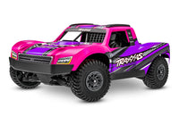 [Dış] Traxxas Mini Slash - pembe kasa 3/4 ön sol stüdyo görünümü