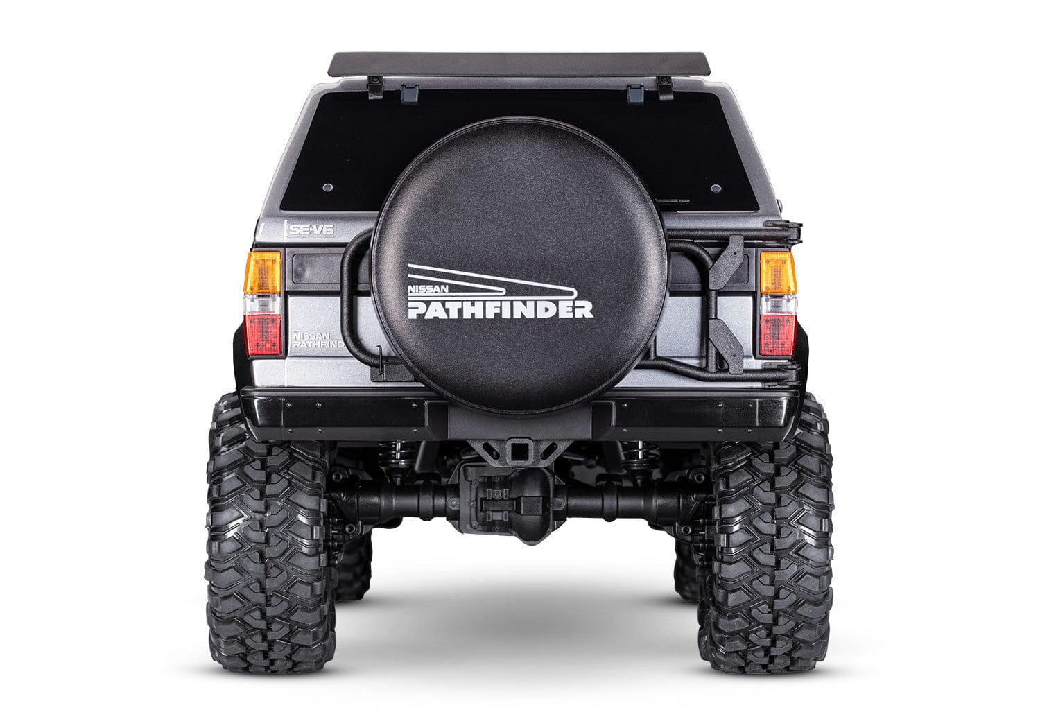 [Dış] Traxxas TRX-4 Pathfinder - gri araç stüdyo arkadan görünüm stepne detayı