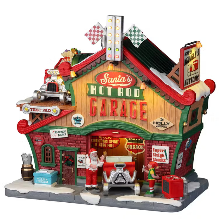 Lemax Santa’s Hot Rod Garage