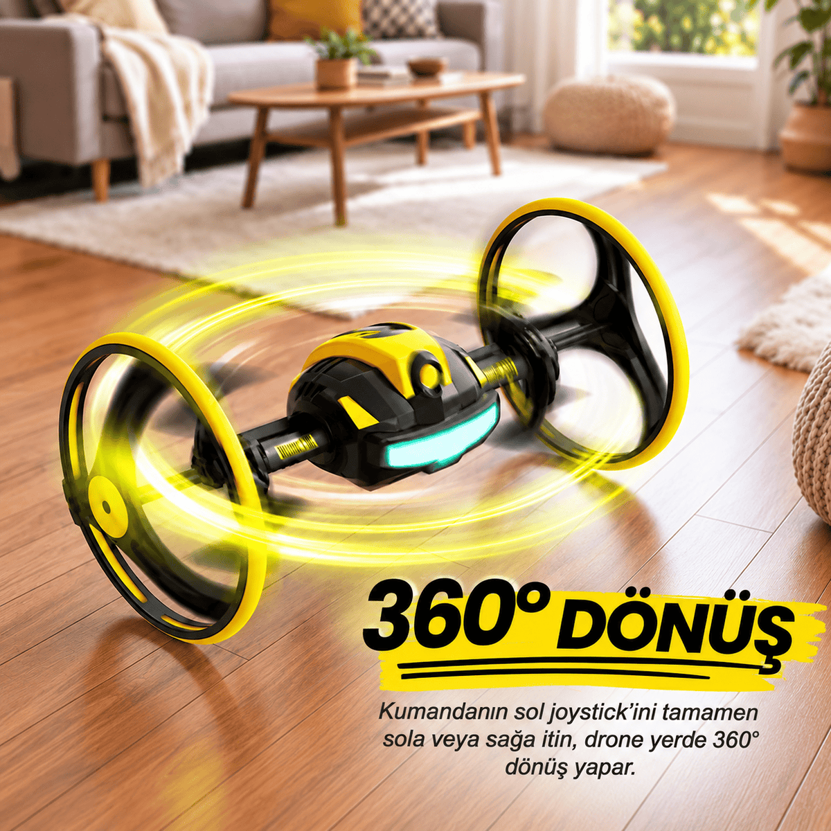 Wowitoys H4832 Rolling Drone 720P WiFi Kameralı - Yuvarlanan Tekerlekli Drone