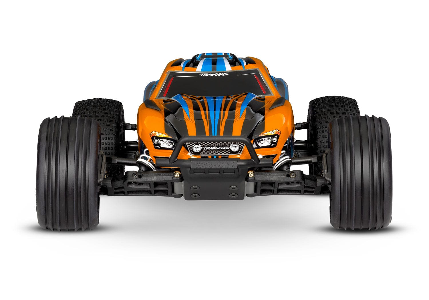 [Dış] Traxxas Rustler XL-5 - Turuncu kasa önden stüdyo görünümü