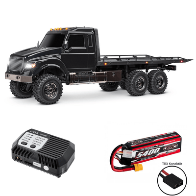 [Dış] Traxxas TRX-6 Hauler Combo - siyah araç, ERC Plus 5400mAh 3S LiPo batarya ve SkyRC e455 şarj aleti