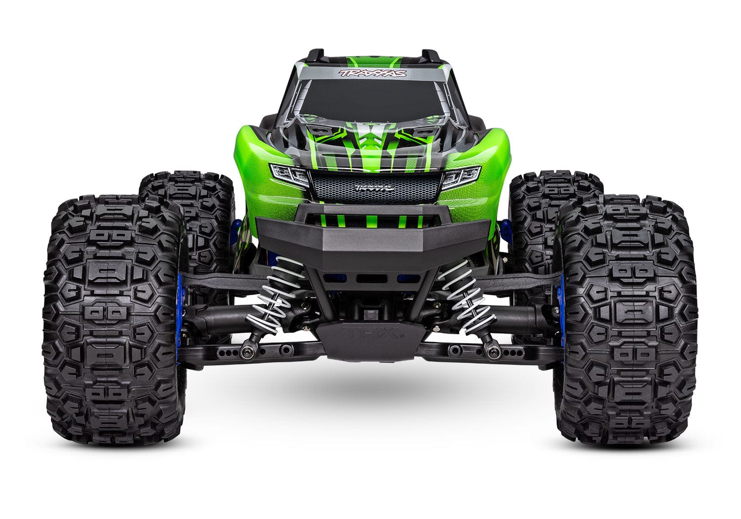 [Dış] Traxxas Stampede 2S - yeşil 4x4 monster truck stüdyo ön cephe görünüm