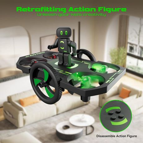 Wowitoys H4828 Jumping Flying Car Drone - çıkarılabilir figür