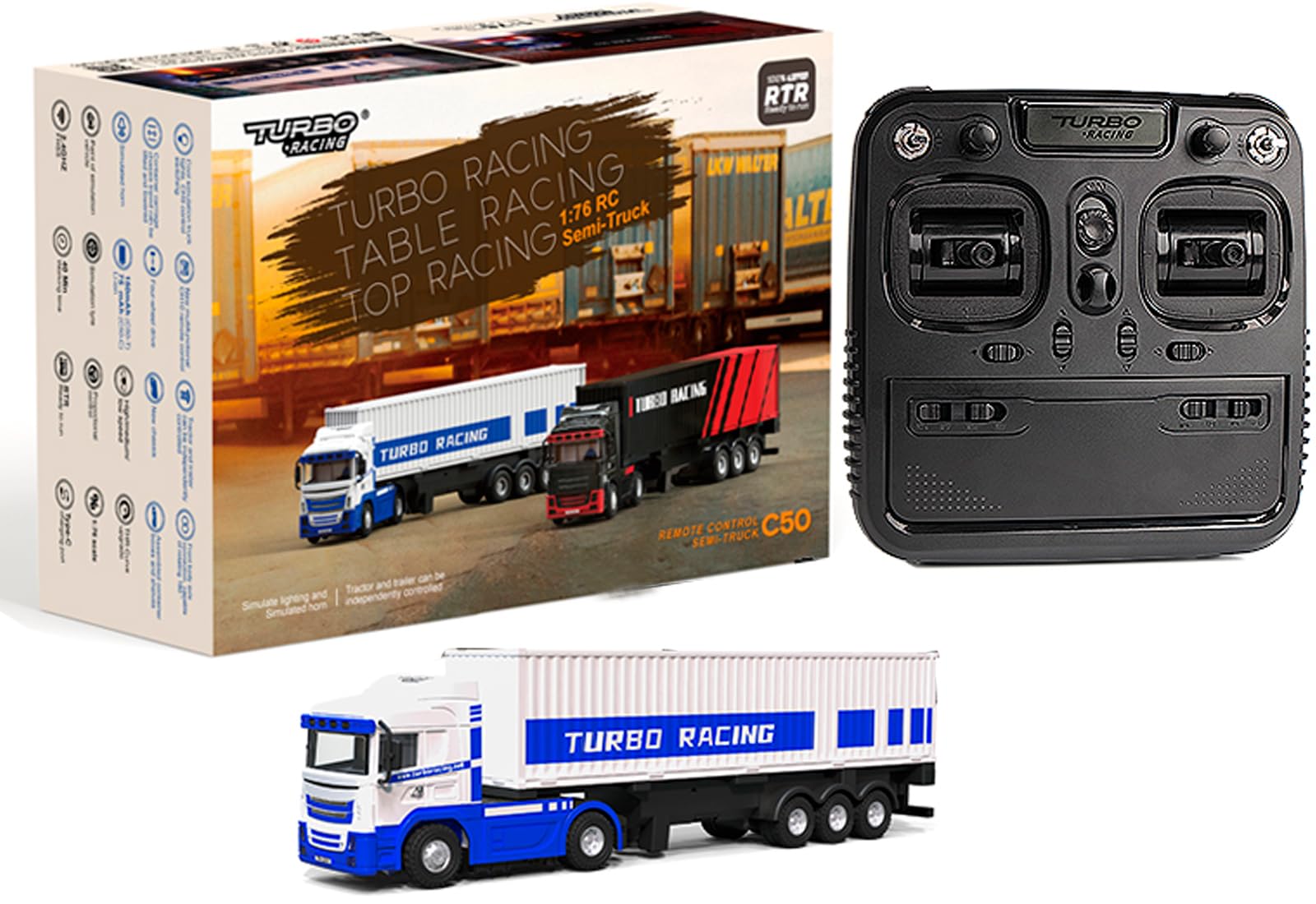 Turbo Racing C50 セミトレーラー Turbo Racing 1/76 Semi Truck C50 – Büyüklere Oyuncaklar