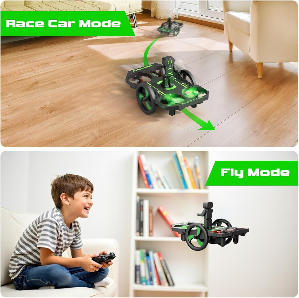 Wowitoys H4828 Jumping Flying Car Drone - yer ve uçuş modu