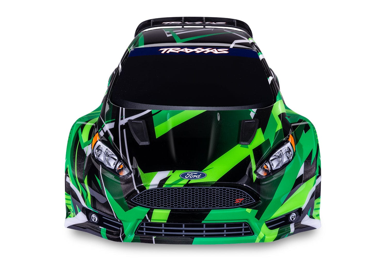 [Dış] Traxxas Fiesta Rally Combo - yeşil gövde önden stüdyo görünümü