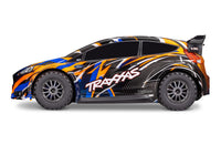 [Dış] Traxxas Fiesta Rally Combo - turuncu gövde tam yandan stüdyo görünümü