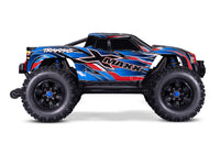 [Dış] Traxxas X-Maxx Belted - mavi/kırmızı araç yandan görünüm