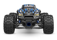 [Dış] Traxxas X-Maxx - mavi gövde önden tam görünüm stüdyo