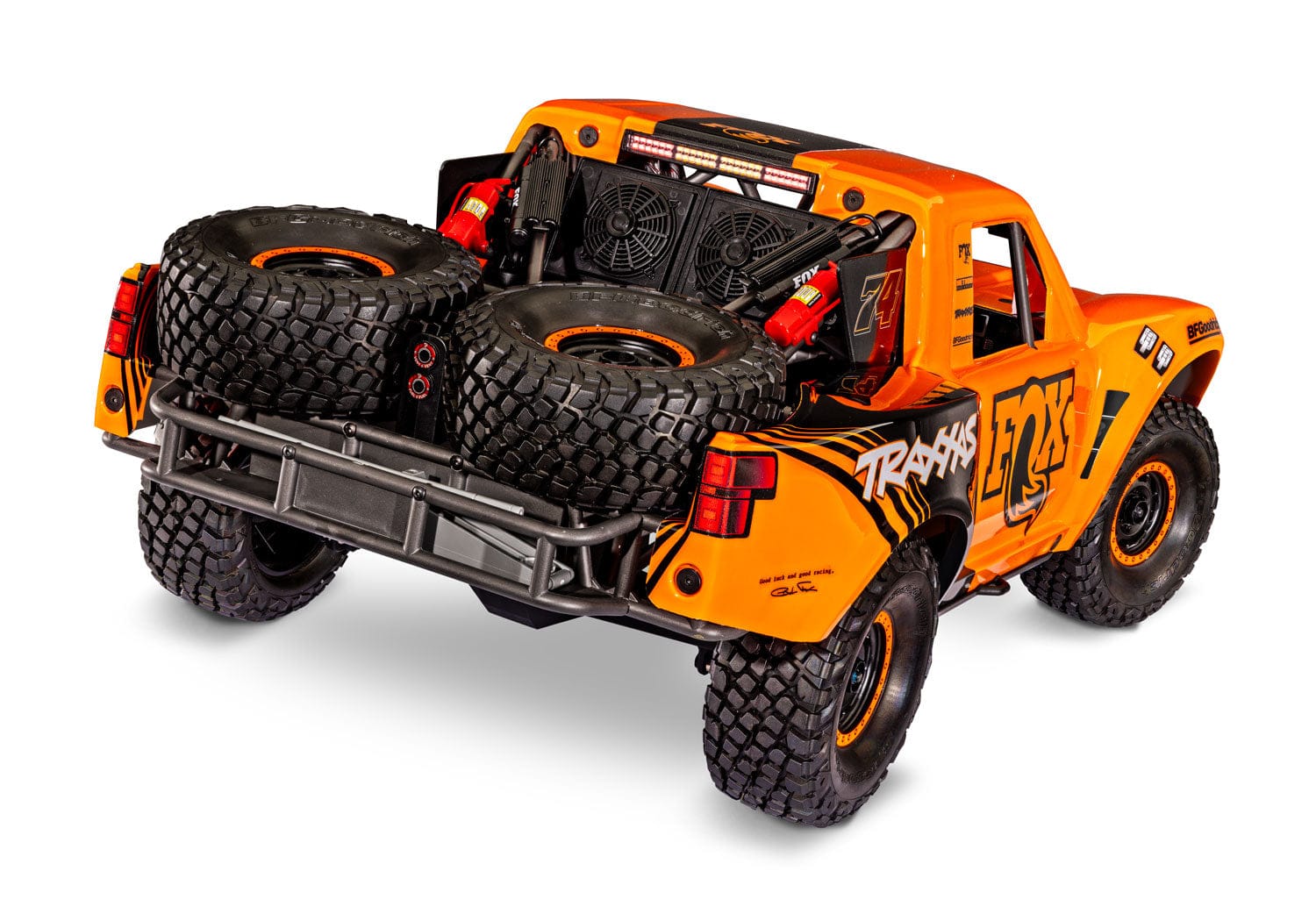 [Dış] Traxxas UDR - turuncu Fox sürümü stüdyo arka çapraz görünüm