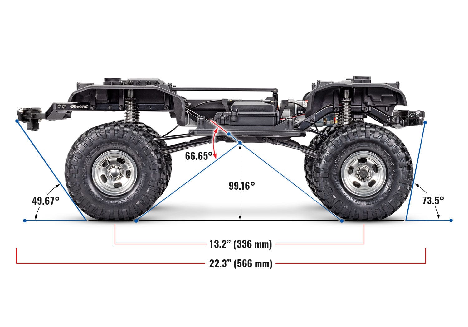 [Boyut] Traxxas F-150 Ranger - şasi yan profil ölçü ve geometri çizimi
