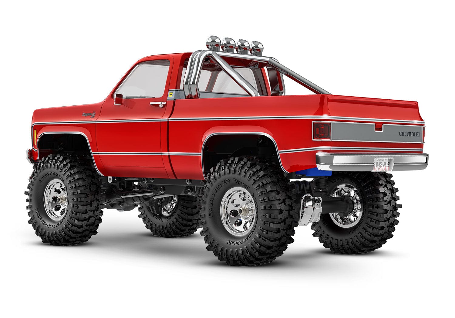 [Dış] Traxxas TRX-4M K10 - Kırmızı stüdyo arka çeyrek görünümü