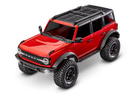 [Dış] Traxxas TRX-4M Bronco - kırmızı araç yüksek çaprazdan stüdyo görünümü