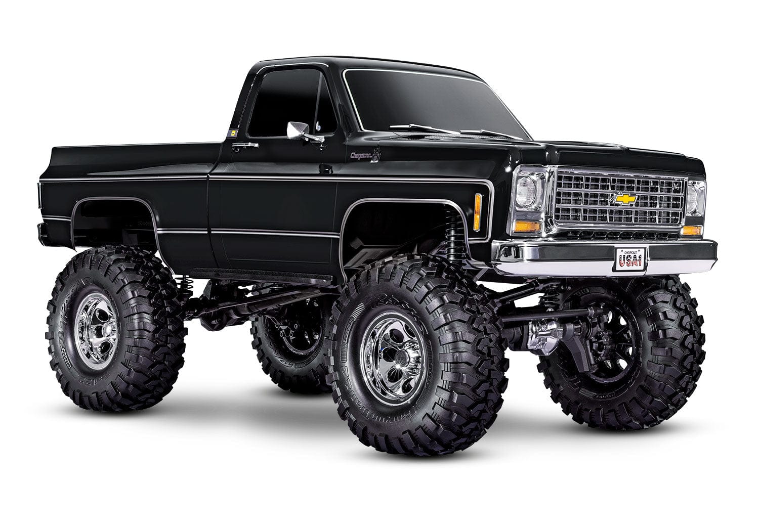 [Dış] Traxxas K10 Cheyenne - siyah stüdyo çekimi, ön çapraz görünüm