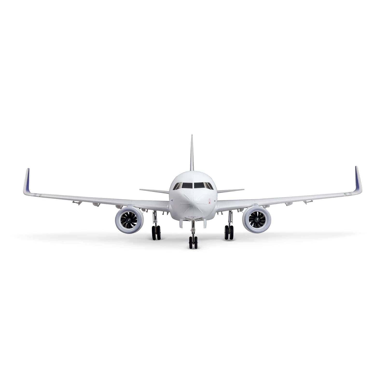 [Dış] E-Flite Airbus A320neo Twin 64mm EDF - Önden tam cepheden görünüm, iniş takımı açık