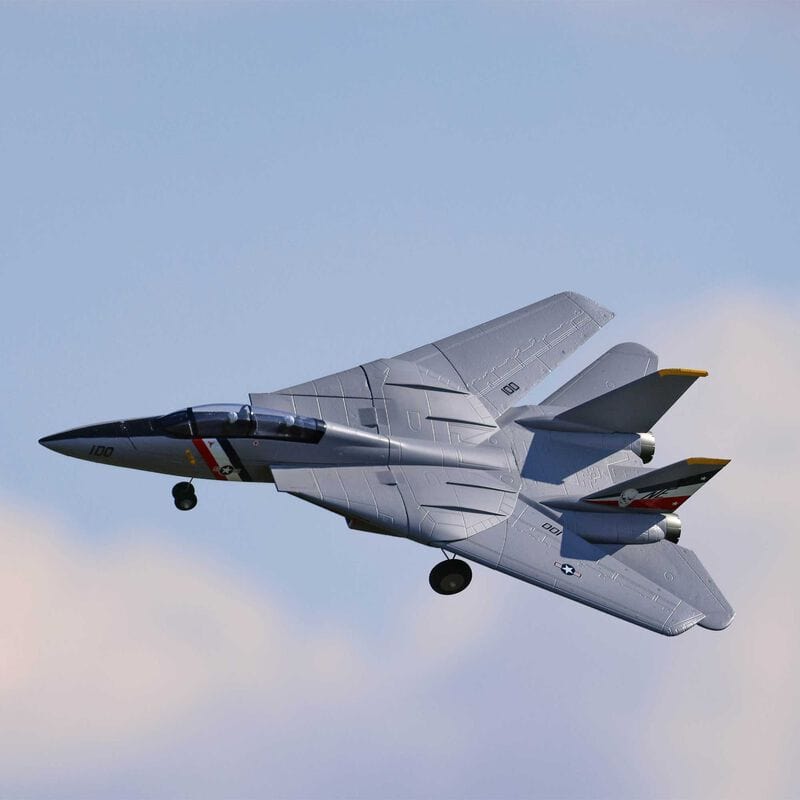 [Havada] E-flite F-14 Tomcat Twin 40mm EDF - uçuşta kanatlar geri süpürülmüş görünüm