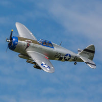 [Havada] E-flite P-47 Razorback 1.2m - Mavi gökyüzünde seyir uçuşu, tam yan profil