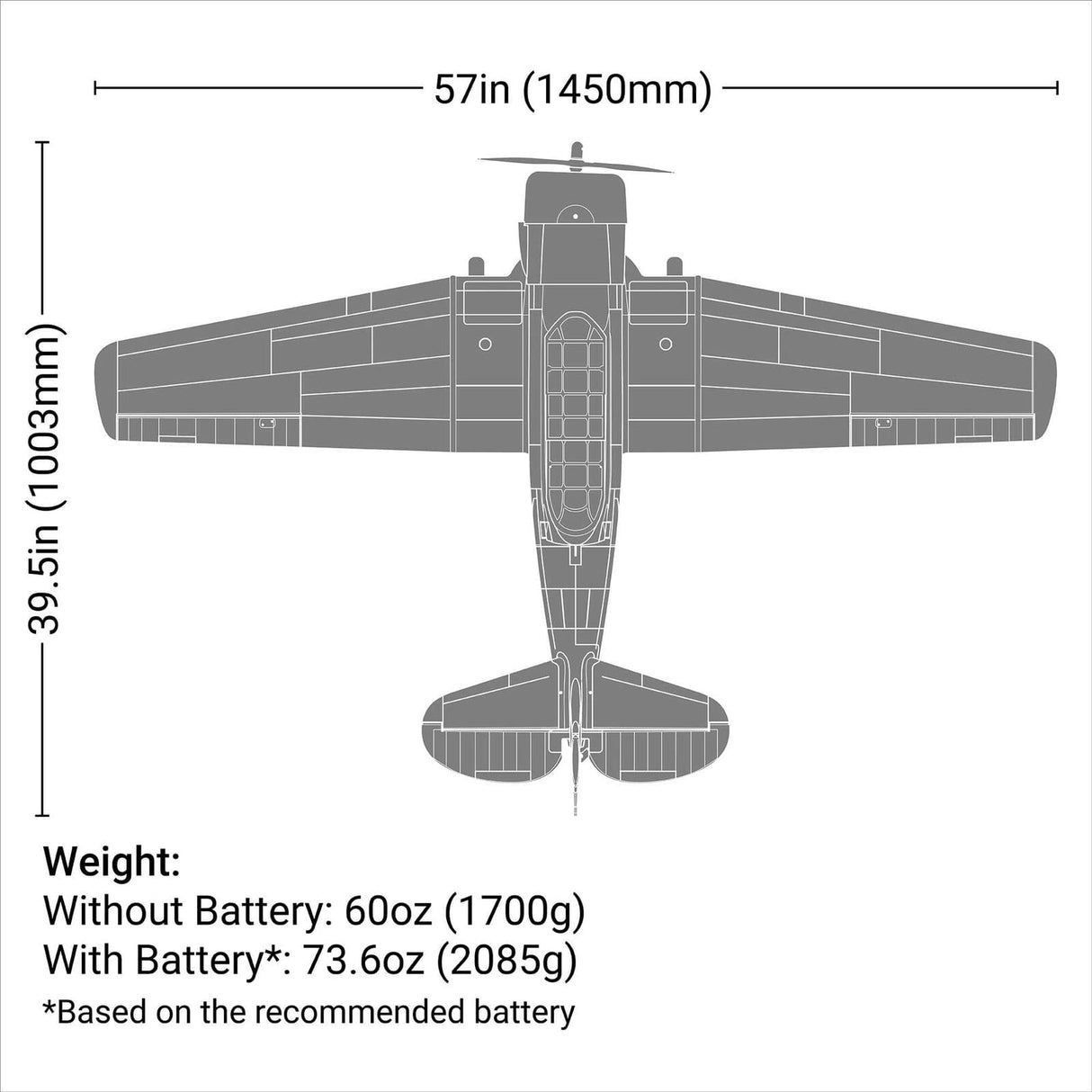E-flite SNJ-5/AT-6 Texan 1.5m BNF Basic - RC Scale Warbird