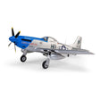 [Dış] E-flite P-51D Mustang 1.2m Cripes A'Mighty 3rd - Stüdyo ön üç çeyrek görünüm, mavi-gümüş boya şeması