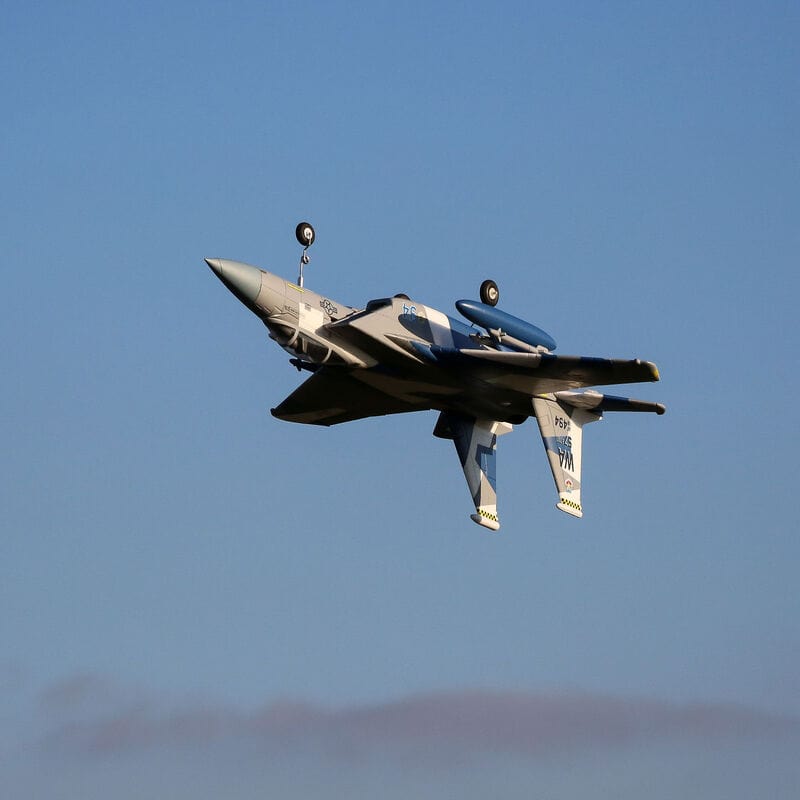 [Havada] E-flite F-15 Eagle 64mm EDF - uçuş halinde, iniş takımları açık