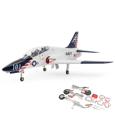 [Dış] Hangar 9 Hawk T-45 ARF - Ana ürün görünümü, iniş takımı parçalarıyla