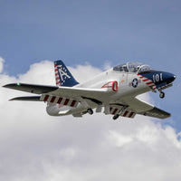 [Havada] Hangar 9 Hawk T-45 ARF - Bulutlu gökyüzünde uçuş, iniş takımı açık