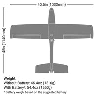 [Boyut] HobbyZone AeroScout S 2 1.1m - Teknik çizim, boyut ve ağırlık bilgileri
