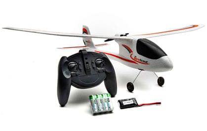 [Boyut] HobbyZone Mini AeroScout RTF - Ölçü ve ağırlık diyagramı, 770mm kanat açıklığı