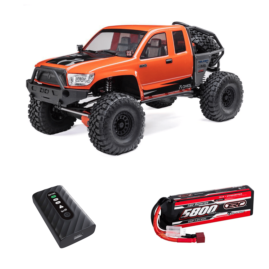 [Dış] Axial SCX6 Trail Honcho Combo - turuncu araç, ERC Plus 5800mAh 2S LiPo batarya ve SkyRC Type35 şarj aleti