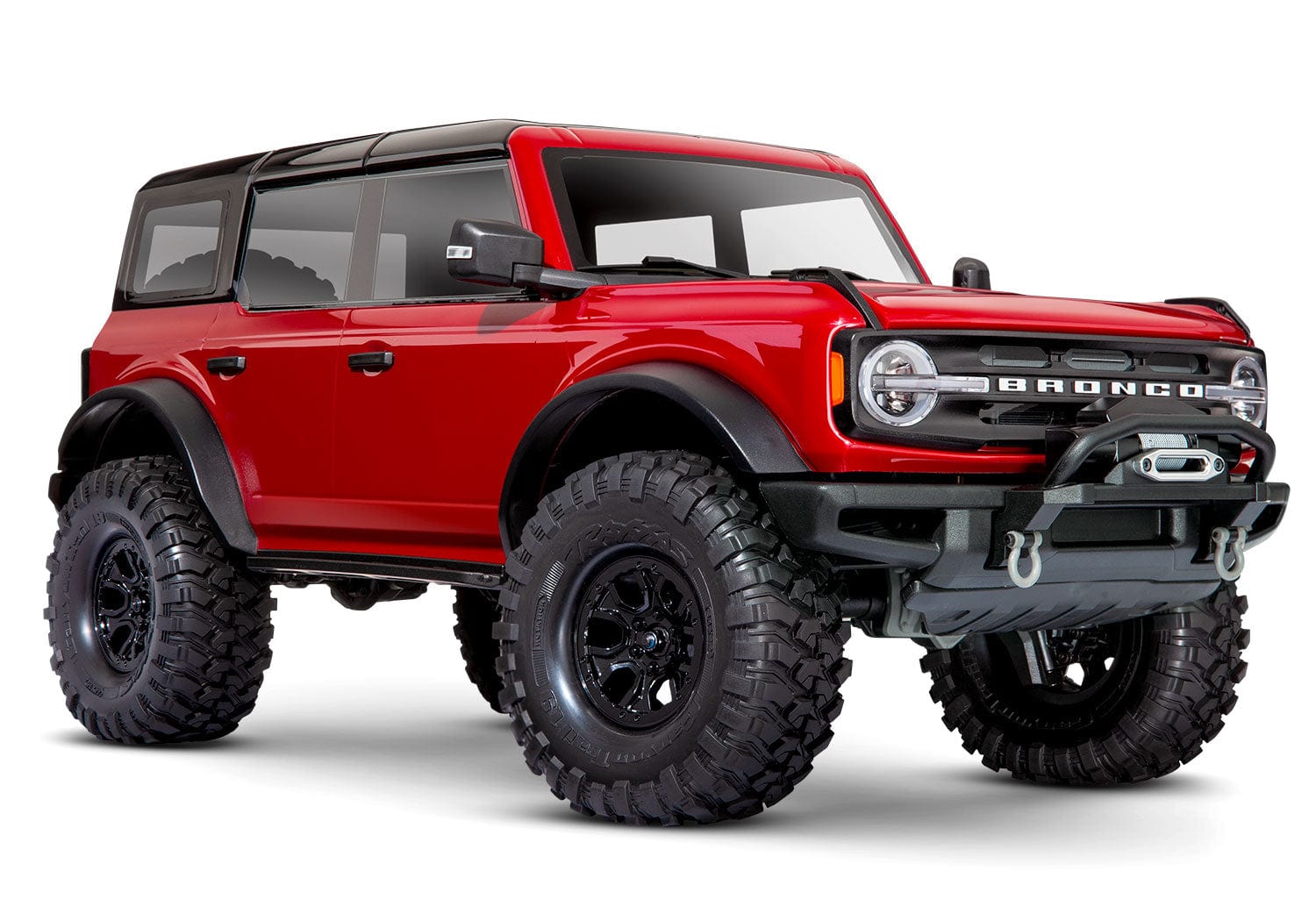 [Dış] Traxxas TRX-4 Bronco 2021 - Rapid Red araç stüdyo ön çapraz görünüm