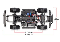 [Boyut] Traxxas TRX-4 Defender Combo - Şasi üstten dingil mesafesi ve genişlik ölçüleri 586mm x 248.5mm