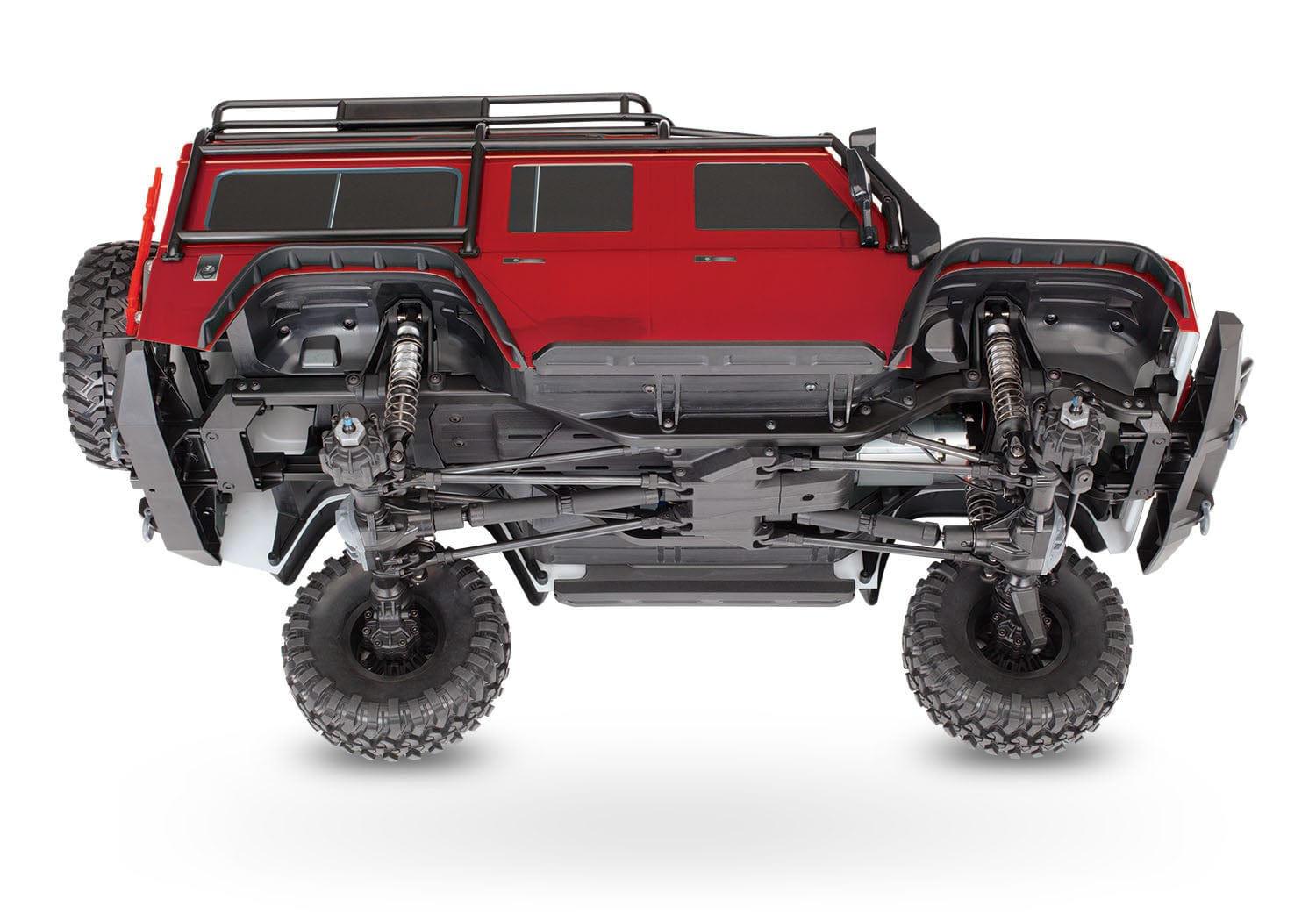 [Motor] Traxxas TRX-4 Defender Combo - Karoseri takılı şasi alttan görünümü portal aks transmisyon ve süspansiyon