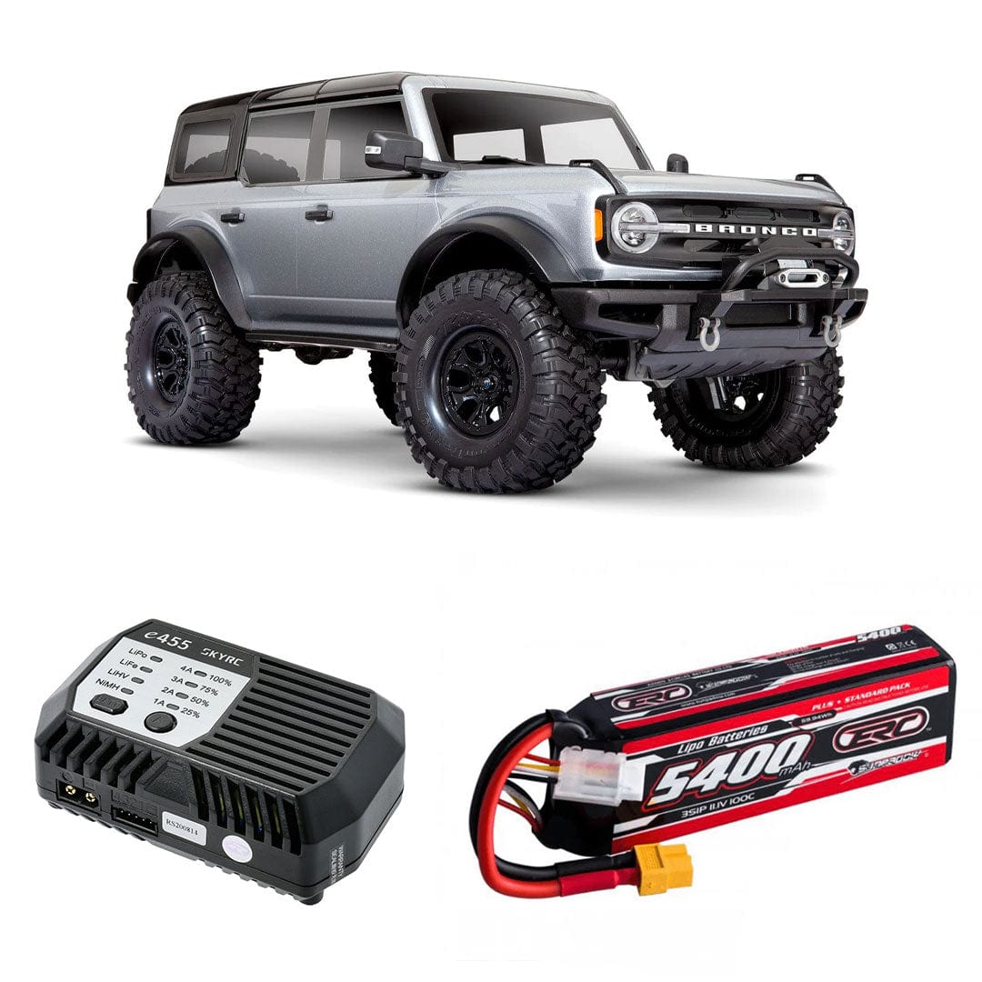 [Dış] Traxxas TRX-4 Bronco 2021 - Iconic Silver araç SkyRC e455 şarj ve ERCPlus 5400mAh 3S LiPo combo