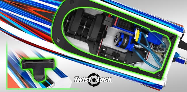 Traxxas Disruptor VXL-4S - Twist-Lock klipssiz kapak kilidi