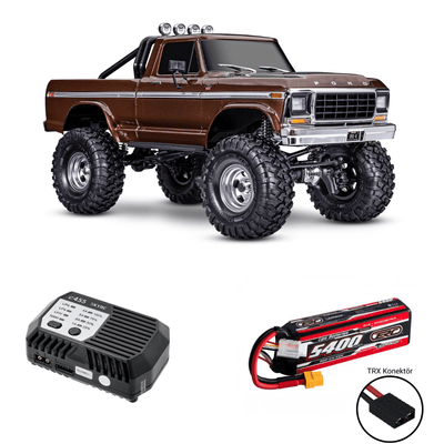 [Dış] Traxxas F-150 Ranger Combo - kahverengi araç, ERC Plus 5400mAh 3S LiPo batarya ve SkyRC e455 şarj aleti