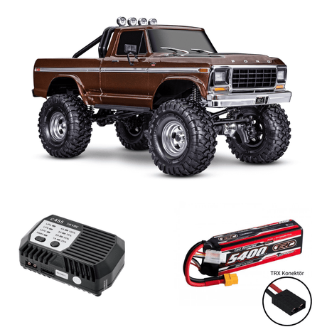 [Dış] Traxxas F-150 Ranger Combo - kahverengi araç, ERC Plus 5400mAh 3S LiPo batarya ve SkyRC e455 şarj aleti