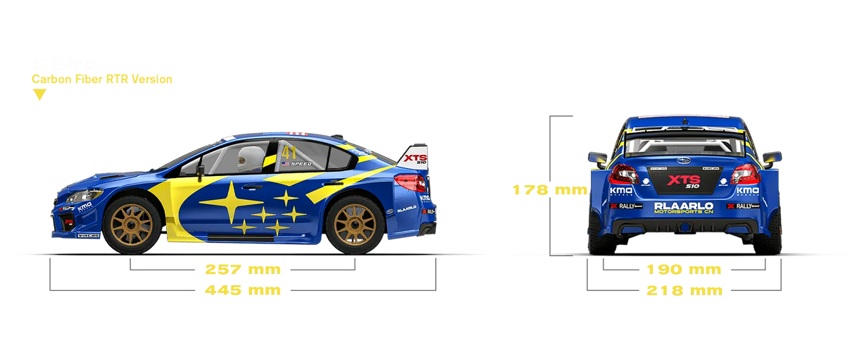 Rlaarlo XTS-S10 ölçü şeması — yandan ve arkadan görünüş