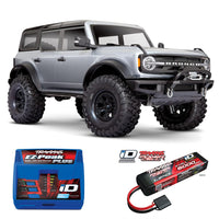 [Dış] Traxxas TRX-4 Bronco 2021 - Iconic Silver araç EZ-Peak Plus şarj ve Power Cell 3S LiPo combo