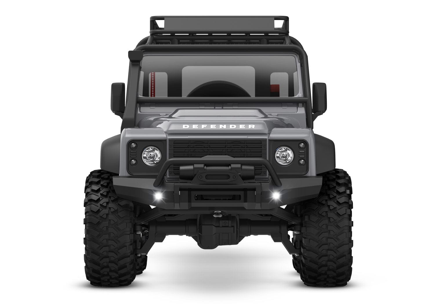 [Dış] Traxxas TRX-4M Defender - önden görünüm, gri gövde stüdyo çekimi