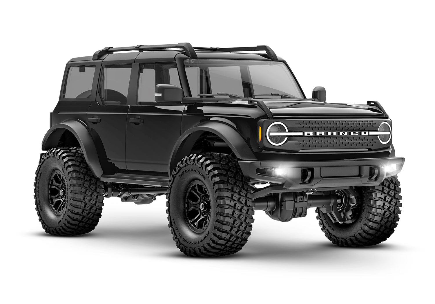 [Dış] Traxxas TRX-4M Bronco - siyah araç ön çaprazdan stüdyo görünümü