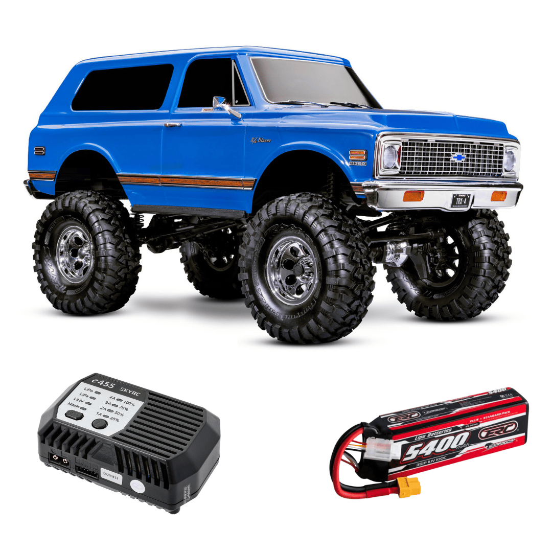 [Dış] Traxxas K5 Blazer Combo - mavi araç, ERC Plus 5400mAh 3S LiPo batarya ve SkyRC e455 şarj aleti