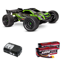 [Dış] Traxxas XRT 4WD - yeşil araç, SkyRC şarj cihazı ve LiPo batarya seti