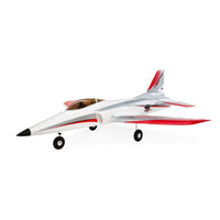 [Dış] E-Flite Habu STS 70mm EDF - Stüdyo profil görünümü, gümüş-kırmızı jet tasarımı